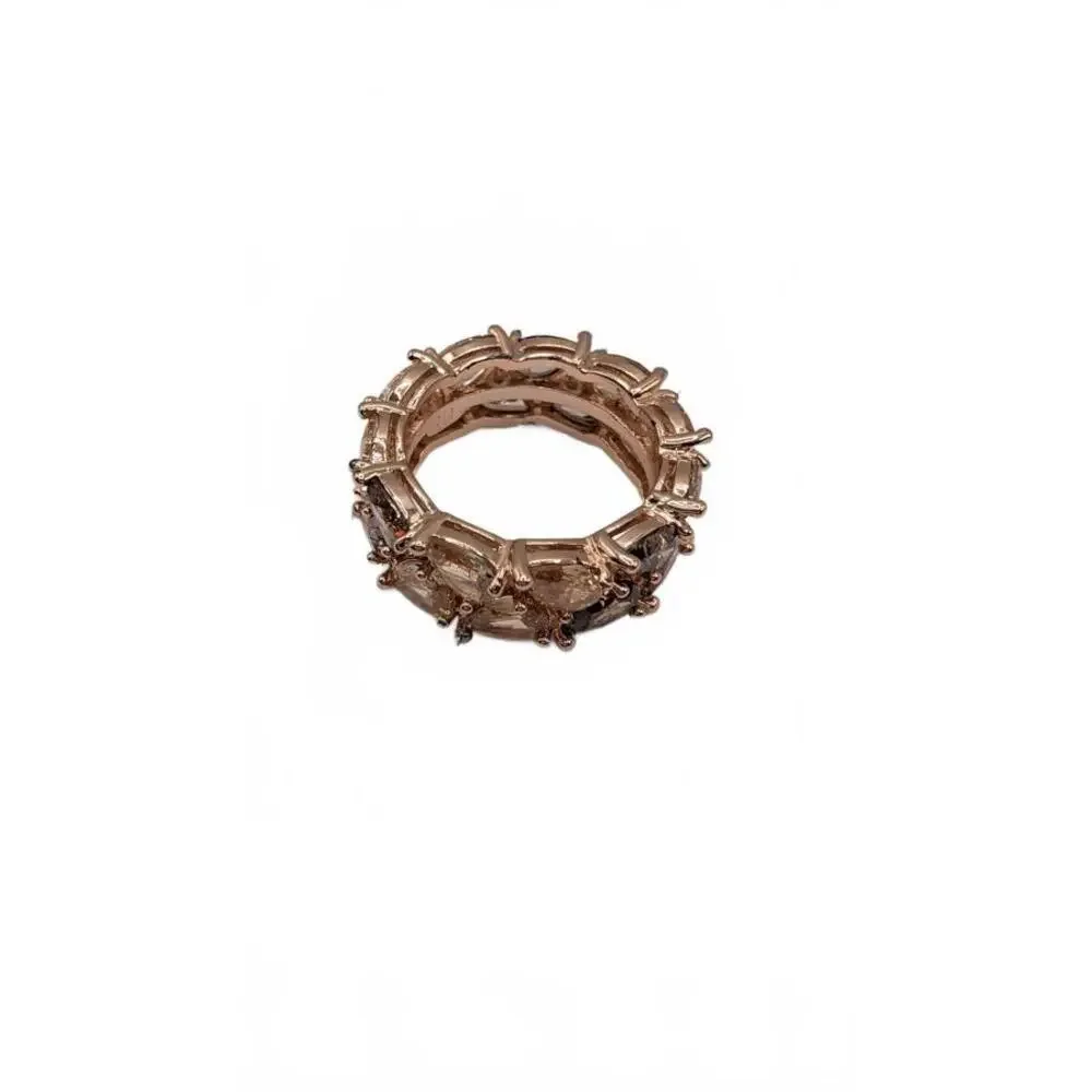 Elegant Rose Gold plated Multi-Stone Ring Size 7